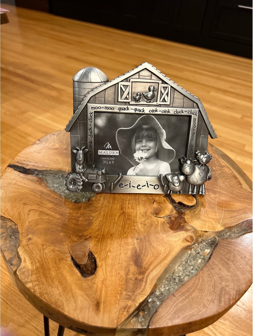 Malden Pewter Farm Animal Themed Picture Frame 3x5
